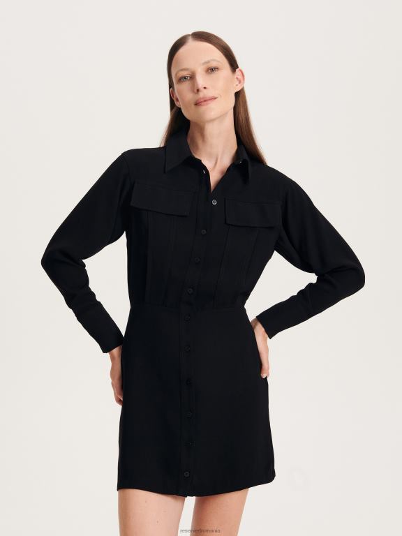 negru Reserved femei îmbrăcăminte rochie cămașă mini 648HZ241