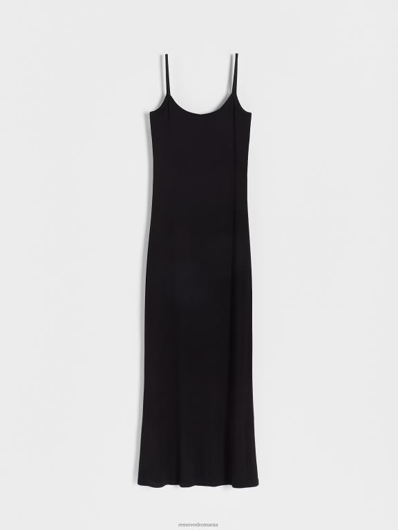 negru Reserved femei îmbrăcăminte rochie maxi bogata in vascoza 648HZ244