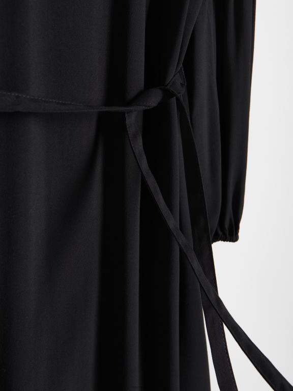 negru Reserved femei îmbrăcăminte rochie maxi bogata in vascoza 648HZ42