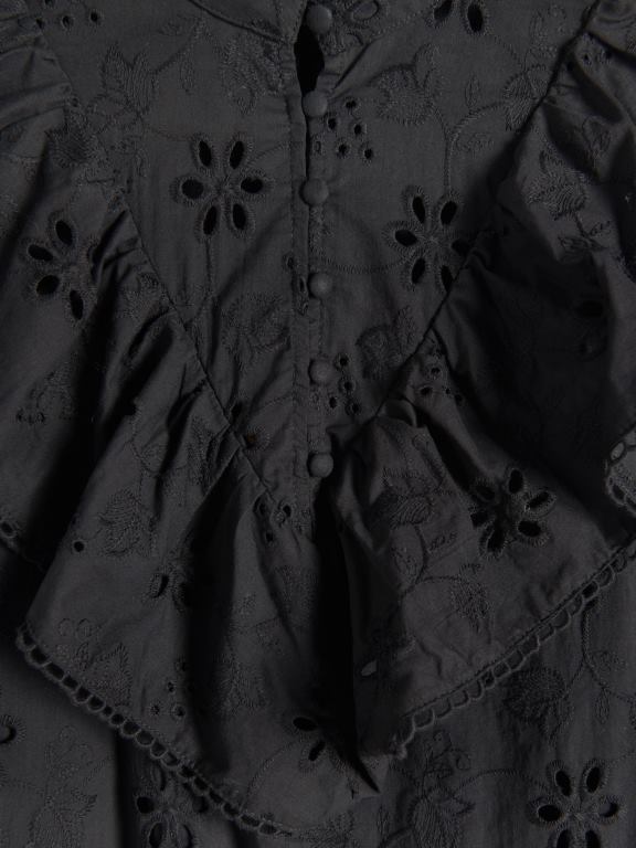 negru Reserved femei îmbrăcăminte rochie mini ajurata 648HZ76