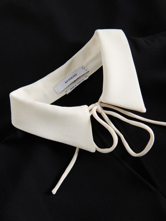 negru Reserved femei îmbrăcăminte rochie mini cu guler 648HZ227