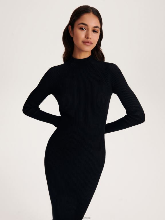 negru Reserved femei îmbrăcăminte rochie mini din jerseu 648HZ933