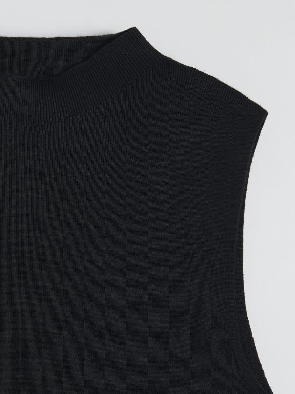 negru Reserved femei îmbrăcăminte top bogat în viscoză 648HZ276