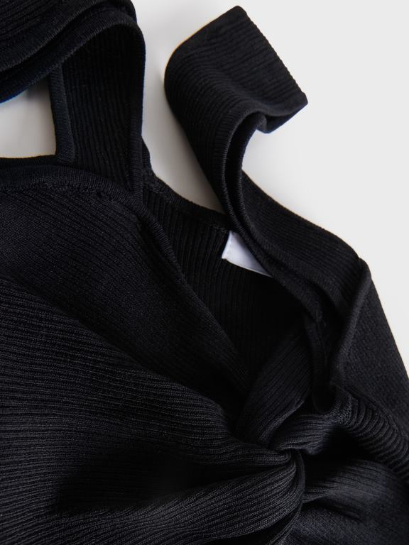 negru Reserved femei îmbrăcăminte top bogat în viscoză 648HZ326