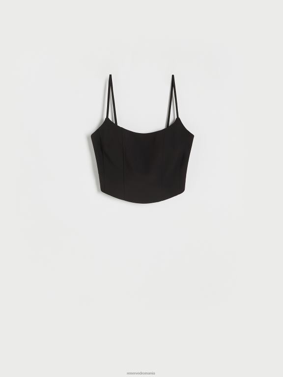 negru Reserved femei îmbrăcăminte top corset 648HZ362