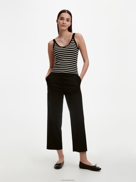 negru Reserved femei îmbrăcăminte top cu dungi 648HZ487