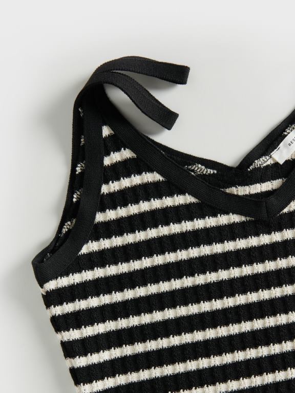 negru Reserved femei îmbrăcăminte top cu dungi 648HZ487