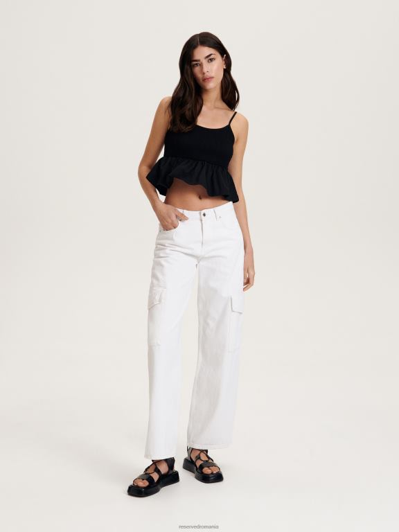 negru Reserved femei îmbrăcăminte top cu suprafusta 648HZ480