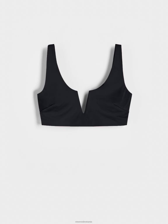 negru Reserved femei îmbrăcăminte top de bikini 648HZ1040