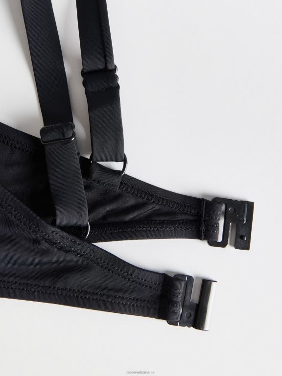 negru Reserved femei îmbrăcăminte top de bikini 648HZ1040