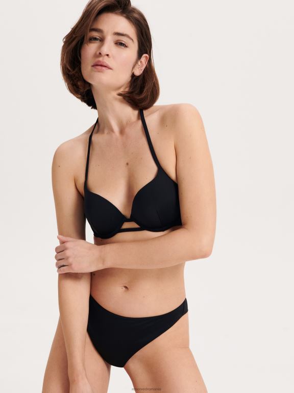 negru Reserved femei îmbrăcăminte top de bikini 648HZ1048