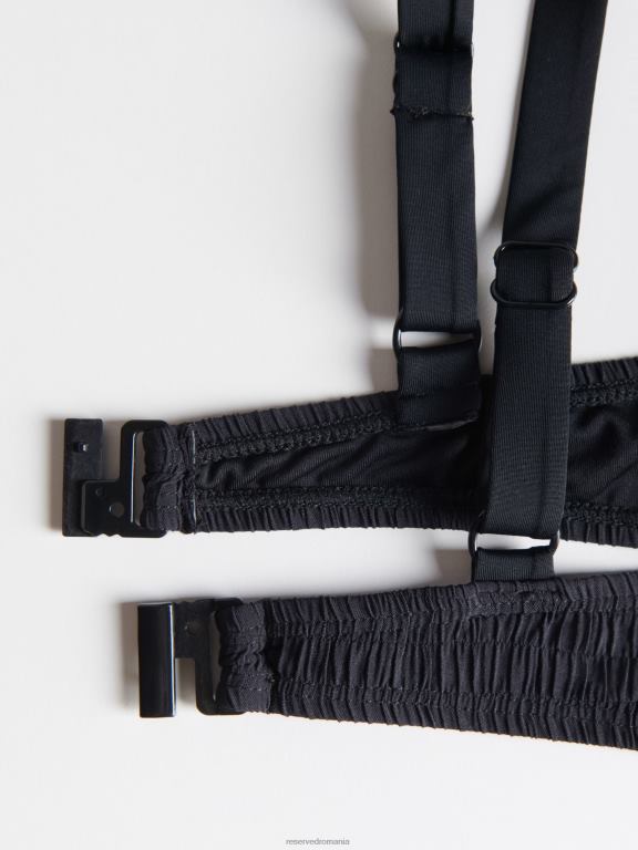 negru Reserved femei îmbrăcăminte top de bikini 648HZ1059