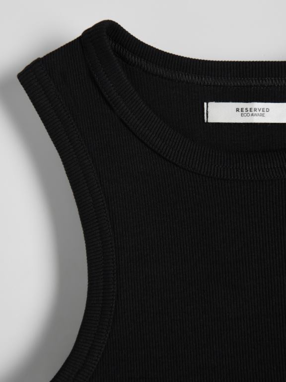 negru Reserved femei îmbrăcăminte top slim fit 648HZ438