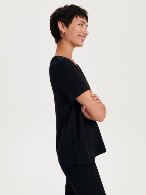 negru Reserved femei îmbrăcăminte tricou 648HZ387