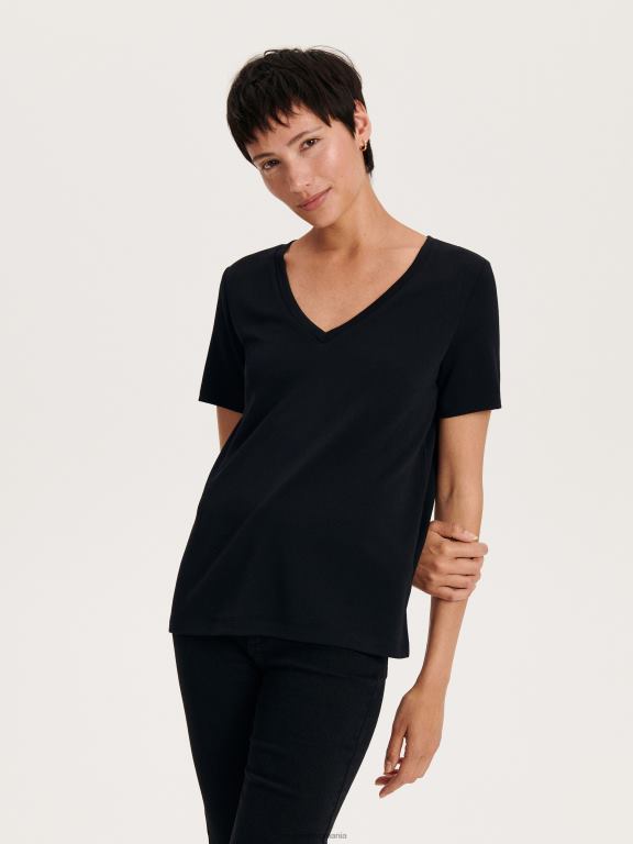 negru Reserved femei îmbrăcăminte tricou 648HZ387