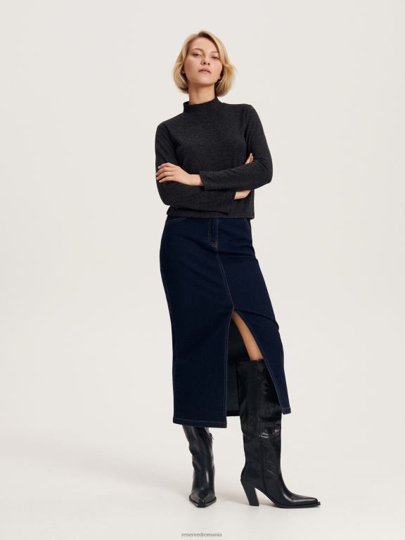 negru Reserved femei îmbrăcăminte tricou 648HZ410