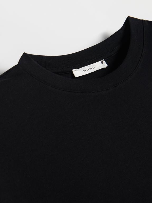 negru Reserved femei îmbrăcăminte tricou captusit cu umeri 648HZ514