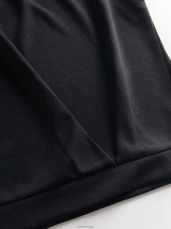 negru Reserved femei îmbrăcăminte tricou cu cordon 648HZ372