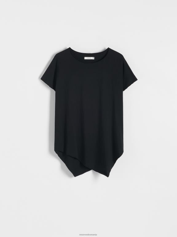 negru Reserved femei îmbrăcăminte tricou cu potrivire regulata 648HZ417