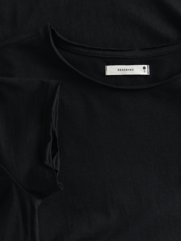 negru Reserved femei îmbrăcăminte tricou cu potrivire regulata 648HZ417