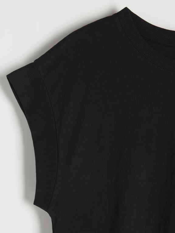 negru Reserved femei îmbrăcăminte tricou kimono 648HZ472