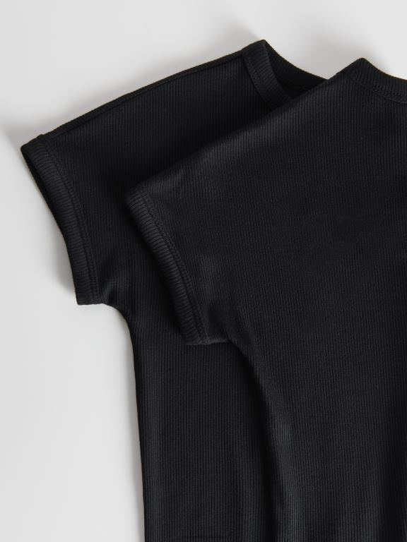 negru Reserved femei îmbrăcăminte tricou modal 648HZ386