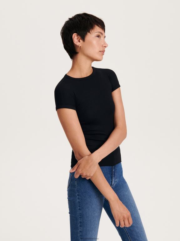 negru Reserved femei îmbrăcăminte tricou modal 648HZ386