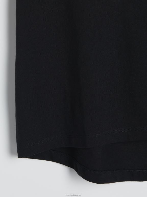 negru Reserved femei îmbrăcăminte tricou nou regular fit 648HZ424