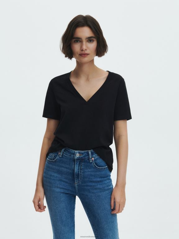 negru Reserved femei îmbrăcăminte tricou nou regular fit 648HZ428