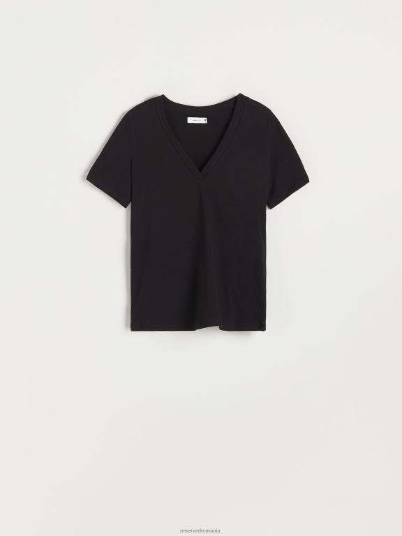 negru Reserved femei îmbrăcăminte tricou nou regular fit 648HZ428