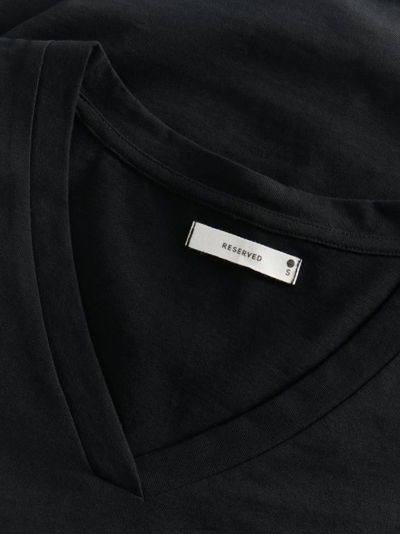 negru Reserved femei îmbrăcăminte tricou nou regular fit 648HZ434