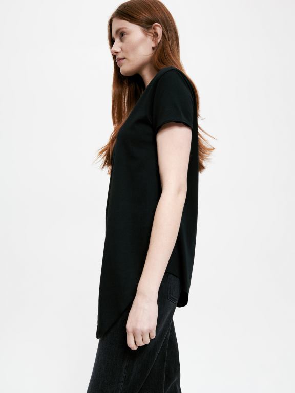 negru Reserved femei îmbrăcăminte tricou nou regular fit 648HZ445