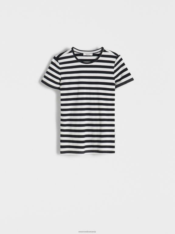 negru Reserved femei îmbrăcăminte tricou slim fit 648HZ406