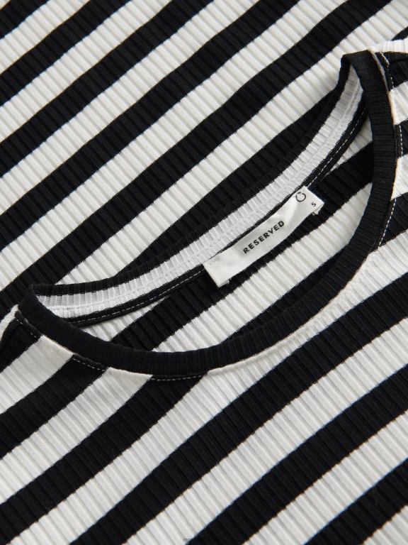 negru Reserved femei îmbrăcăminte tricou slim fit 648HZ406