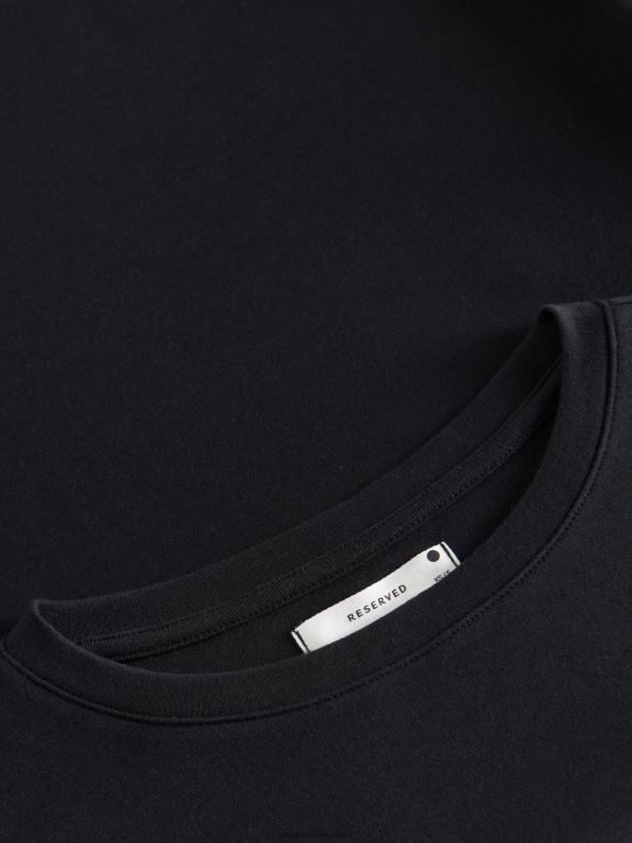 negru Reserved femei îmbrăcăminte tricou supradimensionat 648HZ489