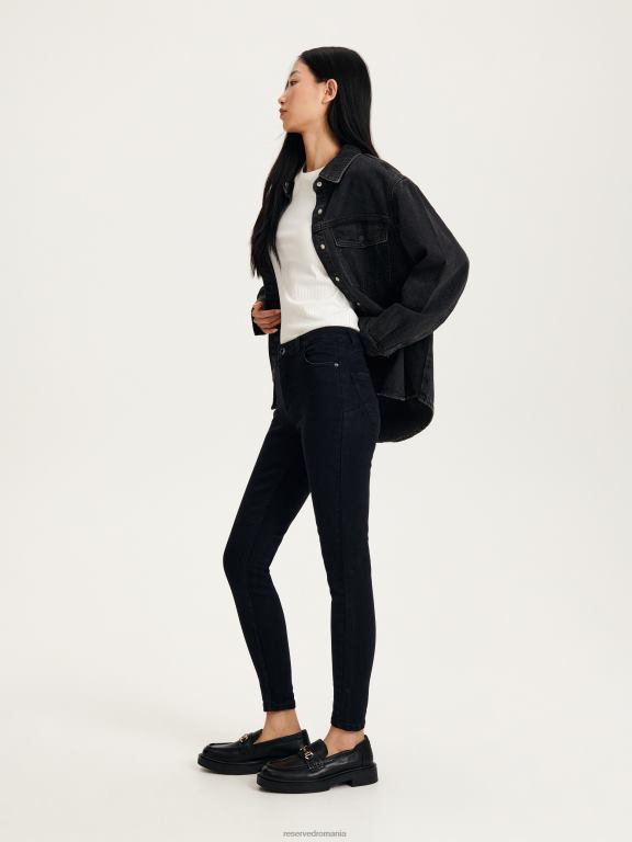 negru Reserved femei îmbrăcăminte împinge în sus blugii 648HZ543