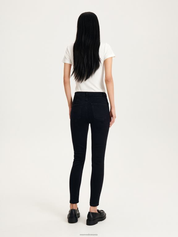 negru Reserved femei îmbrăcăminte împinge în sus blugii 648HZ543