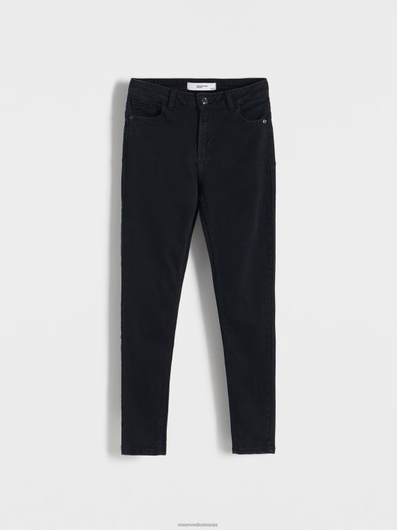 negru Reserved femei îmbrăcăminte împinge în sus blugii 648HZ543