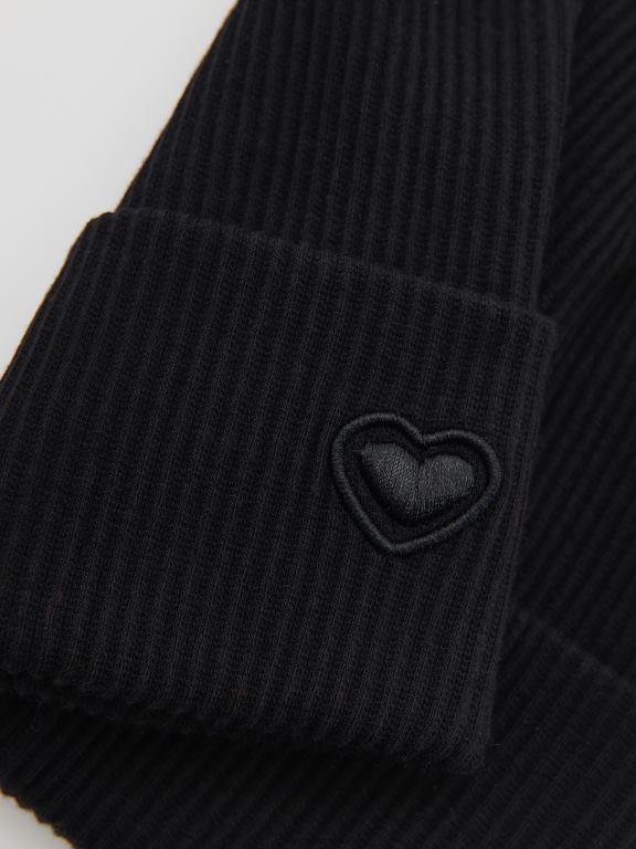 negru Reserved fetelor accesorii șapcă cu broderie 648HZ1842