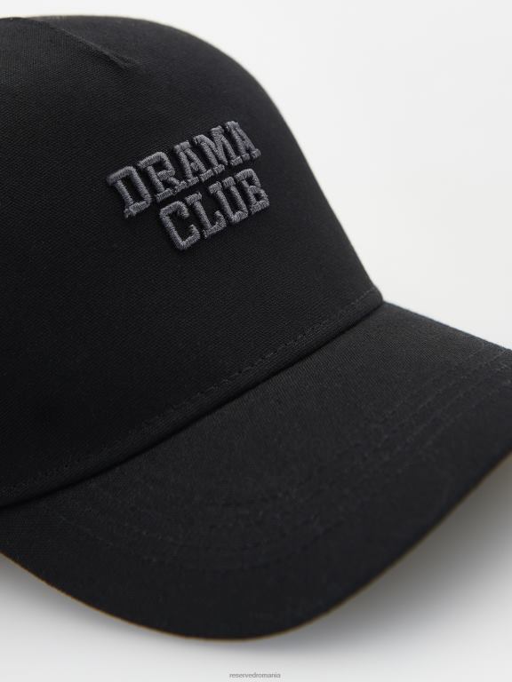 negru Reserved fetelor accesorii șapcă cu imprimeuri 648HZ1700