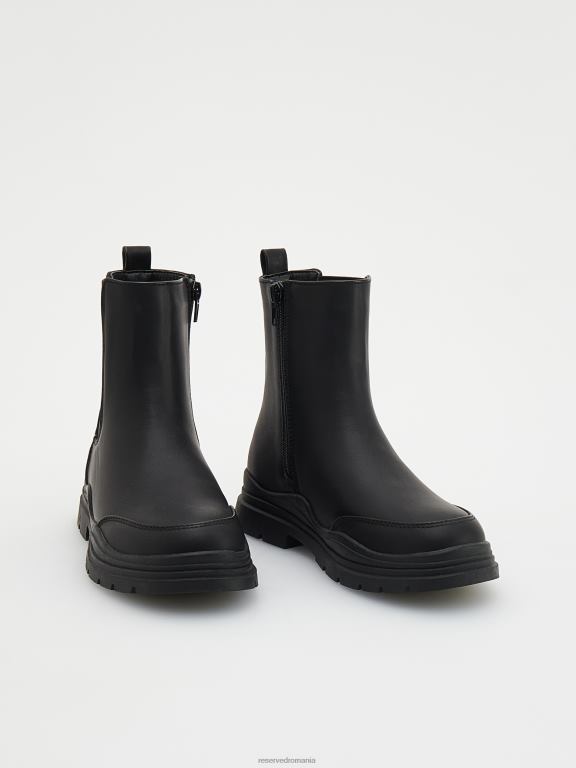 negru Reserved fetelor pantofi botine cu fermoar 648HZ1776