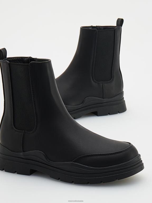 negru Reserved fetelor pantofi botine cu fermoar 648HZ1776