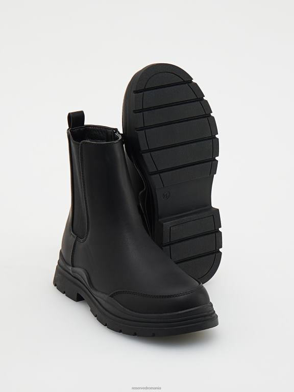 negru Reserved fetelor pantofi botine cu fermoar 648HZ1776