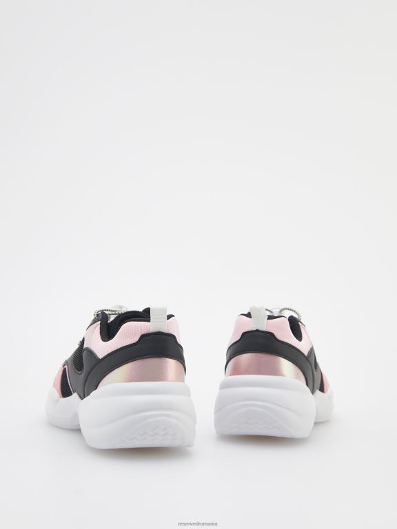 negru Reserved fetelor pantofi formatori 648HZ1900