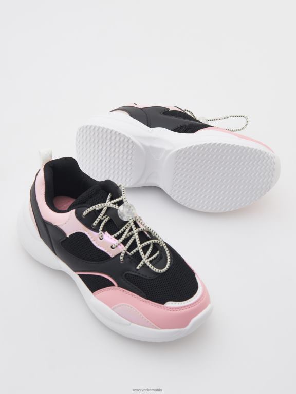 negru Reserved fetelor pantofi formatori 648HZ1900