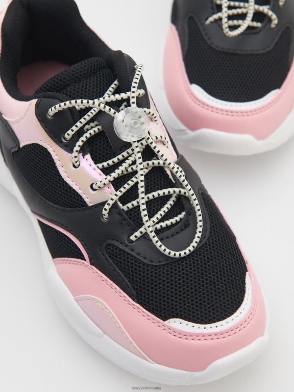 negru Reserved fetelor pantofi formatori 648HZ1900