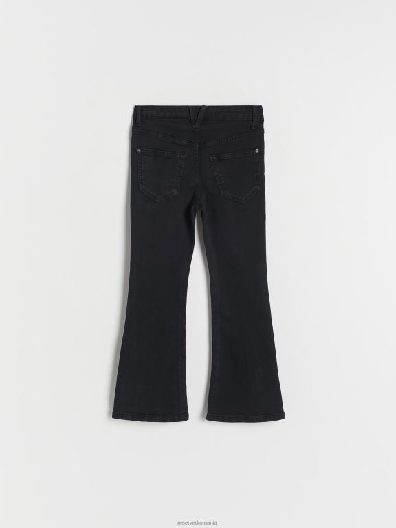 negru Reserved fetelor îmbrăcăminte blugi evazați cu tiv 648HZ1896