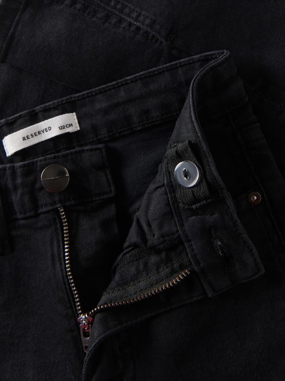 negru Reserved fetelor îmbrăcăminte blugi evazați cu tiv 648HZ1951