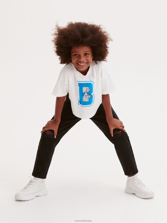 negru Reserved fetelor îmbrăcăminte blugi largi învechiți 648HZ1933