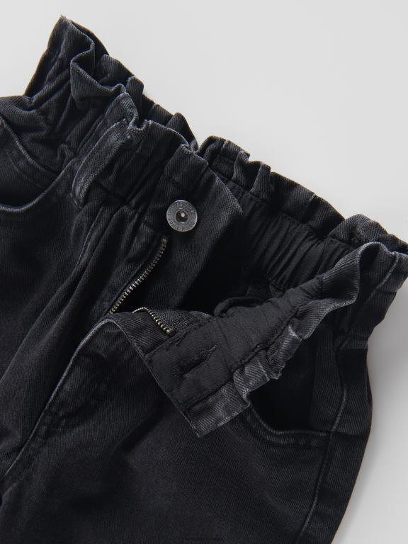 negru Reserved fetelor îmbrăcăminte blugi largi învechiți 648HZ1933